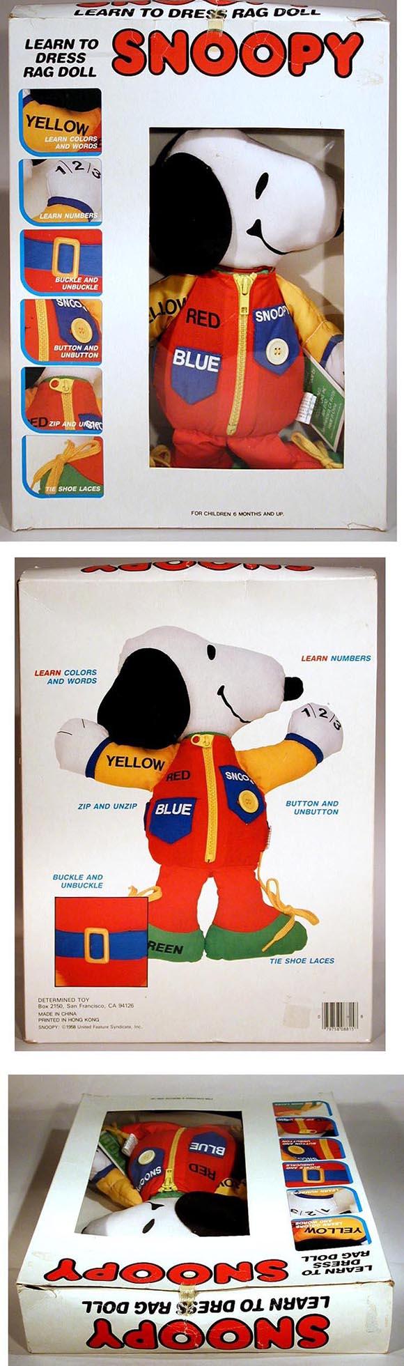 c.1980 Learn To Dress Snoopy Rag Doll in Original Box